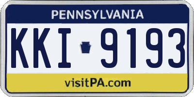 PA license plate KKI9193