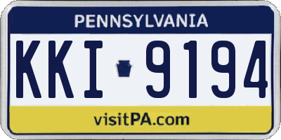 PA license plate KKI9194