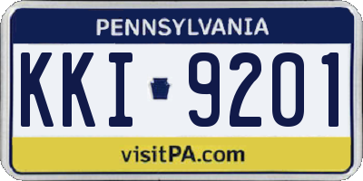 PA license plate KKI9201