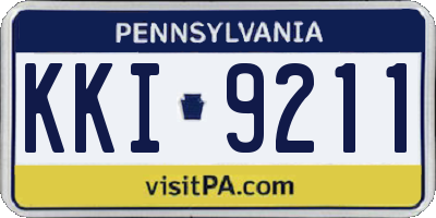 PA license plate KKI9211