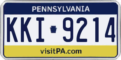 PA license plate KKI9214
