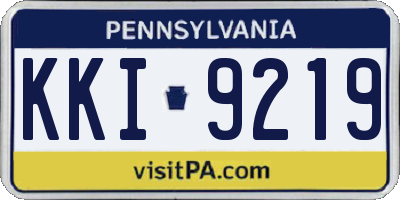 PA license plate KKI9219