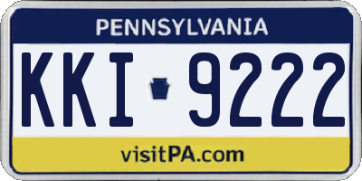 PA license plate KKI9222