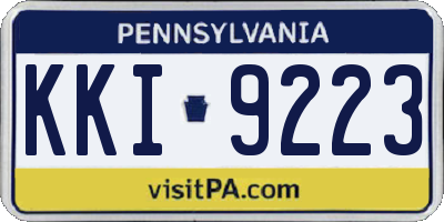 PA license plate KKI9223