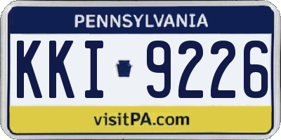 PA license plate KKI9226