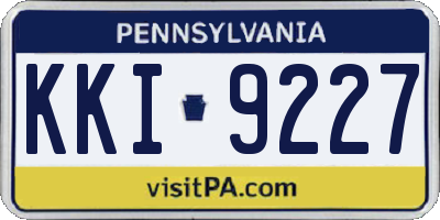 PA license plate KKI9227