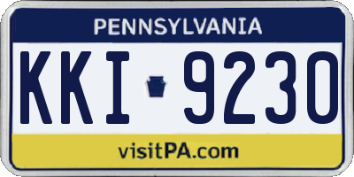PA license plate KKI9230
