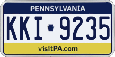 PA license plate KKI9235