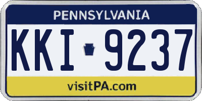 PA license plate KKI9237