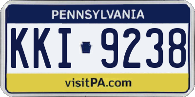 PA license plate KKI9238