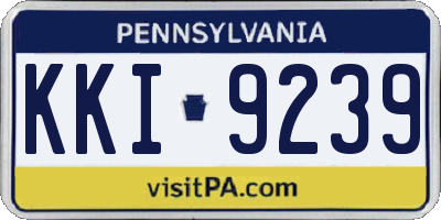 PA license plate KKI9239