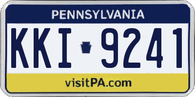 PA license plate KKI9241