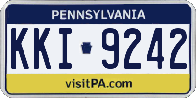PA license plate KKI9242