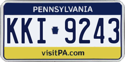 PA license plate KKI9243