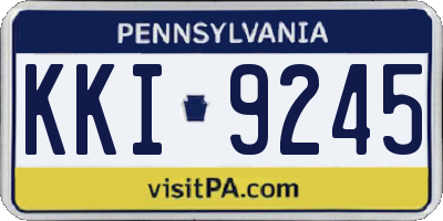 PA license plate KKI9245