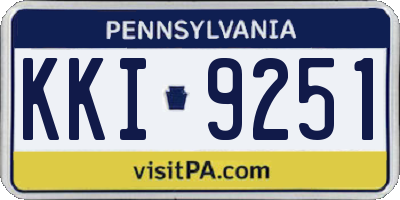 PA license plate KKI9251