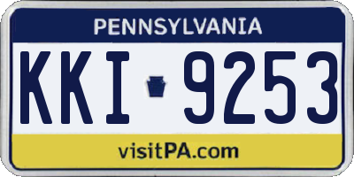 PA license plate KKI9253