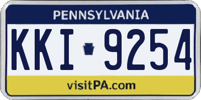 PA license plate KKI9254