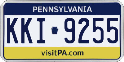 PA license plate KKI9255