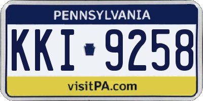 PA license plate KKI9258