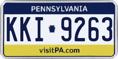PA license plate KKI9263