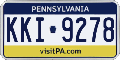 PA license plate KKI9278