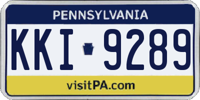 PA license plate KKI9289
