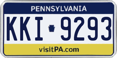 PA license plate KKI9293