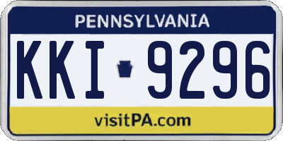 PA license plate KKI9296