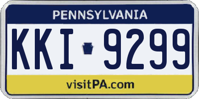 PA license plate KKI9299