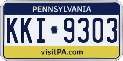 PA license plate KKI9303
