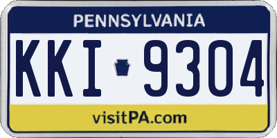 PA license plate KKI9304