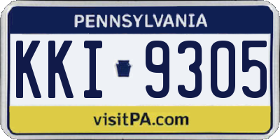 PA license plate KKI9305