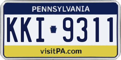 PA license plate KKI9311