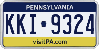 PA license plate KKI9324