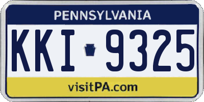 PA license plate KKI9325