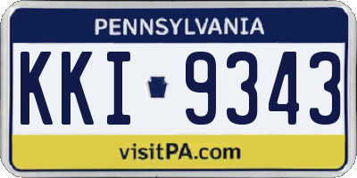 PA license plate KKI9343