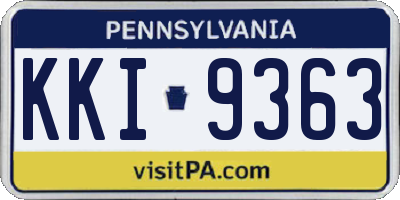 PA license plate KKI9363