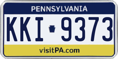 PA license plate KKI9373