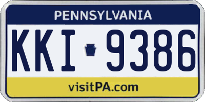 PA license plate KKI9386