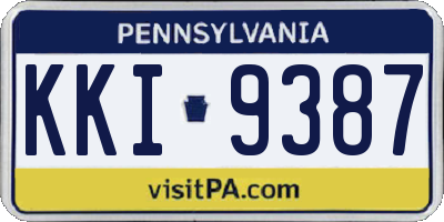 PA license plate KKI9387