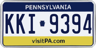 PA license plate KKI9394