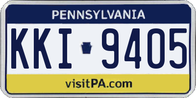 PA license plate KKI9405
