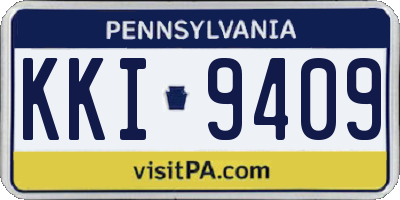 PA license plate KKI9409