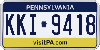PA license plate KKI9418