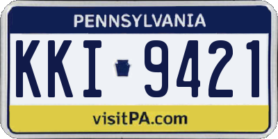 PA license plate KKI9421