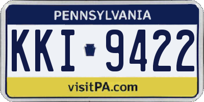PA license plate KKI9422