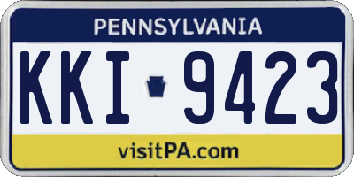PA license plate KKI9423