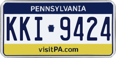 PA license plate KKI9424