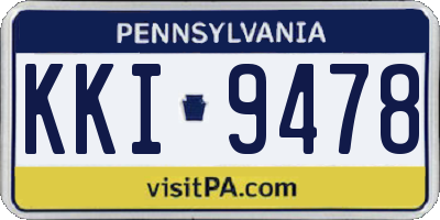 PA license plate KKI9478